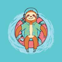 Happy Sloth Vacation vector
