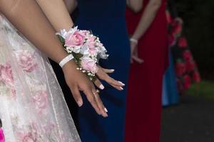 Prom young teenager boys and girls hands photo