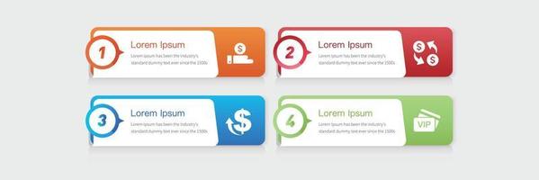 plantilla de diagrama de flujo infográfico vectorial con iconos y 4 opciones o pasos vector