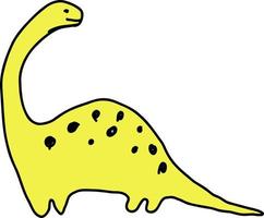 Dinosaur illustration yellow color. vector