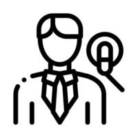 Man Host With Microphone Icon Outline Illustration vector