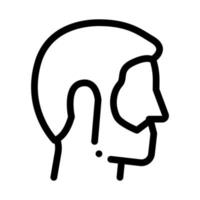 perfil de hombre con ilustración de contorno de icono de barba vector