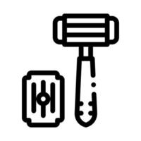 Shaving Razor And Blade Icon Outline Illustration vector