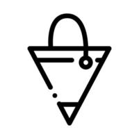 ilustración de esquema de icono de cubo de triángulo de fuego vector