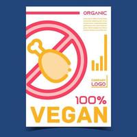 vector de cartel de publicidad creativa de comida vegana