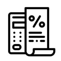 Check with Mathematical Interest Calculations Icon Vector Outline Illustration