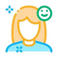 Girl Shine Clean Face Icon Outline Illustration vector