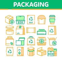 Packaging Collection Elements Vector Icons Set