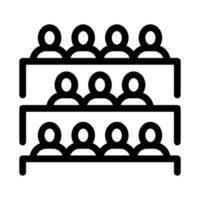 Student Class at Desks Icon Vector Outline Illustration