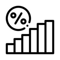 Interest Rising Statistics Icon Vector Outline Illustration