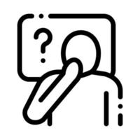 Man Question Mark Frame Icon Outline Illustration vector