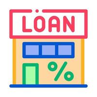 Loan Percent Building Icon Vector Outline Illustration