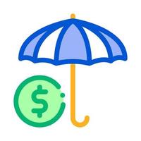 Umbrella with Color Sectors Icon Vector Outline Illustration