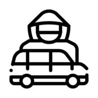 ilustración de contorno de vector de icono de logotipo de conductor de coche