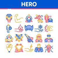 Super Hero Collection Elements Icons Set Vector