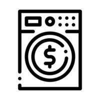 Money Laundering Washing Machine Icon Vector Outline Illustration