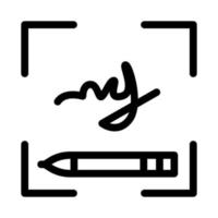 Human Handwriting Authentication Icon Vector Outline Illustration