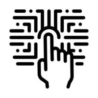 Biometric Fingerprint Verification Icon Vector Outline Illustration