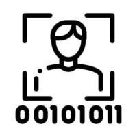 Human Binary Code Icon Vector Outline Illustration