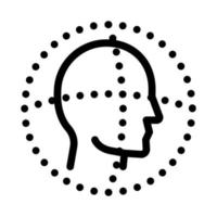 Scan Head Authentication Icon Vector Outline Illustration
