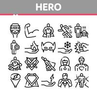 Super Hero Collection Elements Icons Set Vector