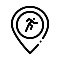 Runner Athlete Geolocation Icon Vector Outline Illustration