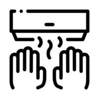 ilustración de esquema de icono de limpieza de aire de secado de manos vector