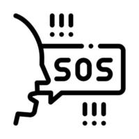 human screaming sos icon vector outline illustration