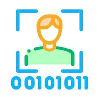Human Binary Code Icon Vector Outline Illustration