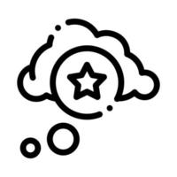 Star Bonus Cloud Icon Vector Outline Illustration