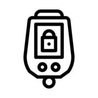 Secure Alarm Padlock Icon Vector Outline Illustration