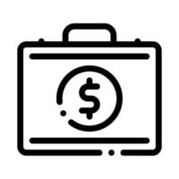 Money Dollars Case Icon Vector Outline Illustration