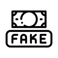 ilustración de contorno de vector de icono de moneda de dinero falso