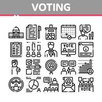 Voting And Election Collection Icons Set Vector