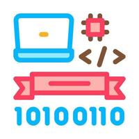 Computer Programming Graduation Icon Vector Outline Illustration