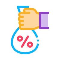 Hand Giving Percent Icon Vector Outline Illustration