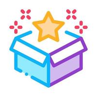 Star Bonus Box Icon Vector Outline Illustration