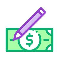 Drawing Fake Banknotes Icon Vector Outline Illustration