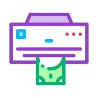 Money Issuing Printer Icon Vector Outline Illustration