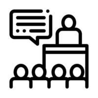 Candidate Speech Icon Vector Outline Illustration