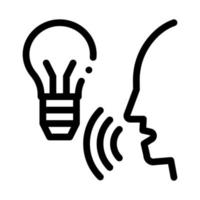 Lightbulb Voice Control Icon Vector Illustration