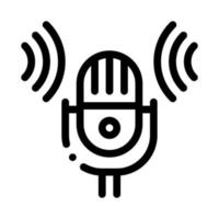 Ilustración de vector de icono de control de voz de micrófono de sonido
