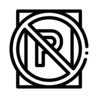 Prohibited Parking Icon Vector Outline Illustration