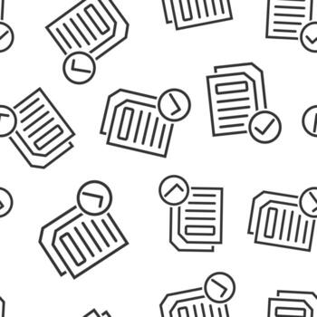 icono de documento en estilo plano. informar ilustración vectorial sobre fondo blanco aislado. concepto de negocio de patrones sin fisuras de hoja de papel. vector