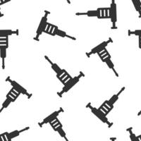 Jackhammer icon in flat style. Demolish vector illustration on white isolated background. Destroy seamless pattern business concept.