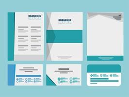 set of business papers documents and card style vector