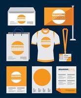 set of business product and branding fashion design vector