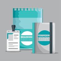 notebooks with license business branding product vector