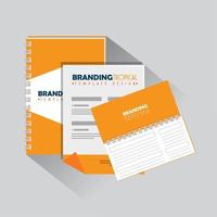 business papers documents with notebook product vector