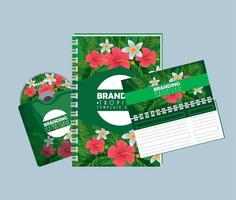 tropical notebook product with cd inside envelope vector